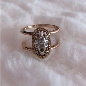 Kendra Scott rose gold and silver filigree ring